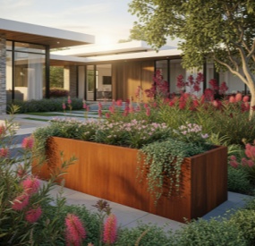 sab nraum zoov hlau CORTEN planter